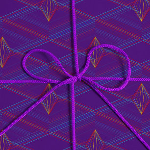 Papel De Presente Padrão de Diamante Abstrato roxo ♢ Moderno ♢ Unise