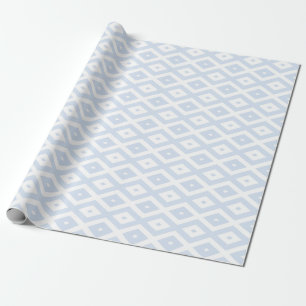 Papel De Presente Padrão de diamante branco e azul pálido