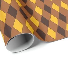 Papel De Presente Padrão de Diamante de Aniversário Harlequin Vintag