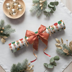 Papel De Presente Padrão de Diamante do Quebra-Nozes Argyle de Natal