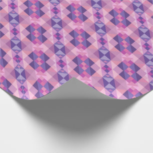 Papel De Presente Padrão de diamante rosa e roxo em forma geométrica