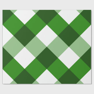 Papel De Presente Padrão de Diamante Verde Argyle