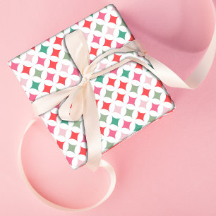 Papel De Presente Padrão de Diamante Verde Cor-de-Rosa Cor-de-Rosa F