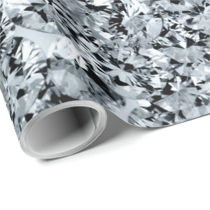 Papel De Presente Padrão de diamantes brancos espumantes
