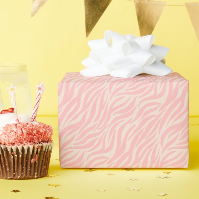 Papel De Presente Padrão de distribuição do toner rosa-claro (Festa de aniversário)