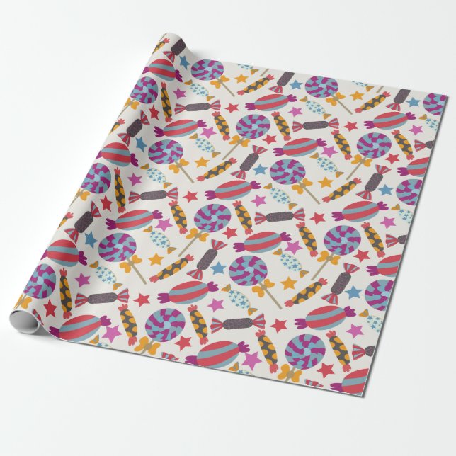 Papel De Presente Padrão de doces | Padrão do lombo | pirulito 46 (Desenrolado)