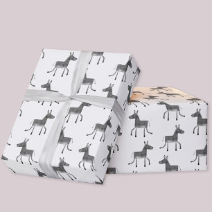 Papel De Presente Padrão de Donkey Divertido