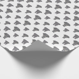 Papel De Presente Padrão de Elefante Frente e Verso Animal Africano