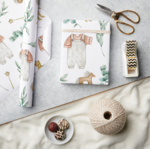 Papel De Presente Padrão de Enfermeiro de Boho Escandinavo