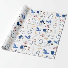Papel De Presente Padrão de Enfermeiro Médico Moderno