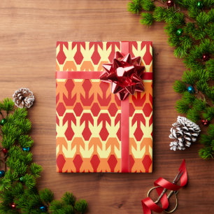 Papel De Presente Padrão de Entrega Vermelha e Seta Amarela