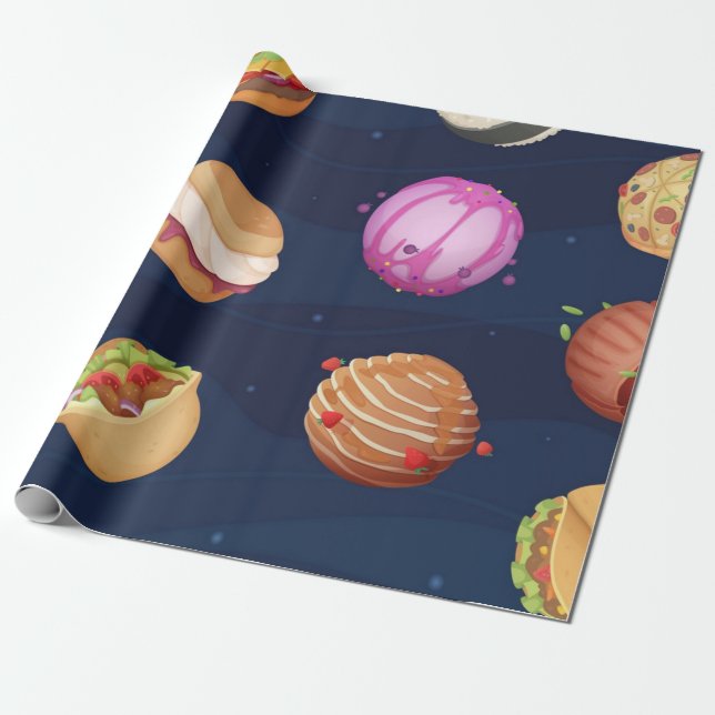 Papel De Presente Padrão de espaço (Desenrolado)
