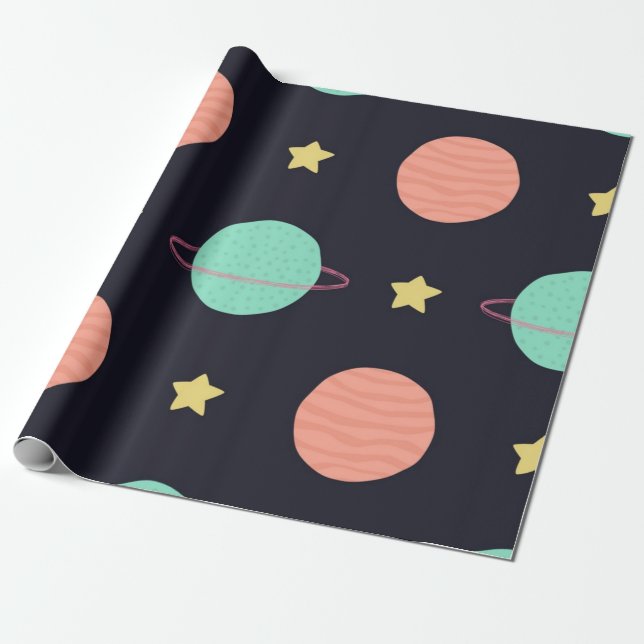 Papel De Presente Padrão de espaço (Desenrolado)