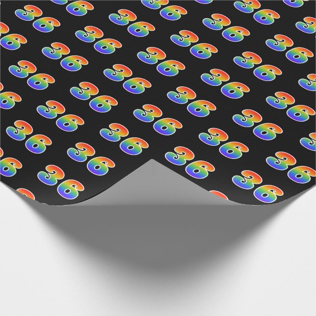 Papel De Presente Padrão de Espectro Arco-Íris "36" (Ponta)