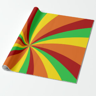 Papel De Presente Padrão de espirais em estilo retrô hippie vintage