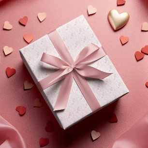 Papel De Presente Padrão de espiral floril cor-de-rosa elegante