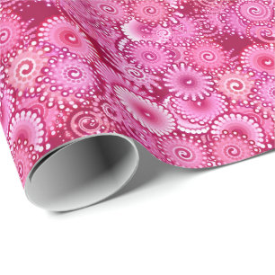Papel De Presente Padrão de espiral frontal, magenta, rosa, burgundy