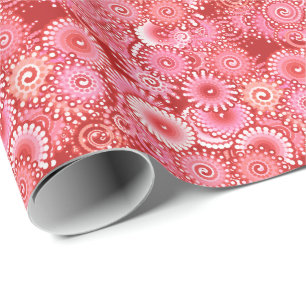 Papel De Presente Padrão de espiral frontal, tons de vermelho profu