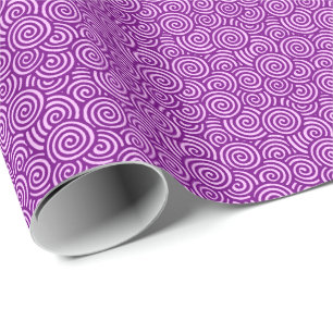 Papel De Presente Padrão de espiral japonês - orquídea rosa e rox