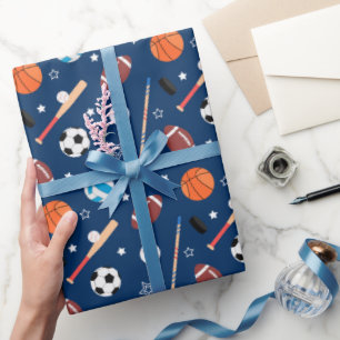 Papel De Presente Padrão de esportes de beisebol 