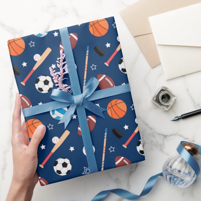 Papel De Presente Padrão de esportes de beisebol  (Presentear)