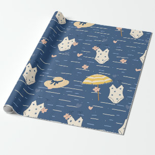 Papel De Presente Padrão de Essenciais de Praia de Verão (5)