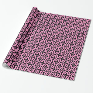 Papel De Presente Padrão de estilo de inclinação 02 - Rosa em preto