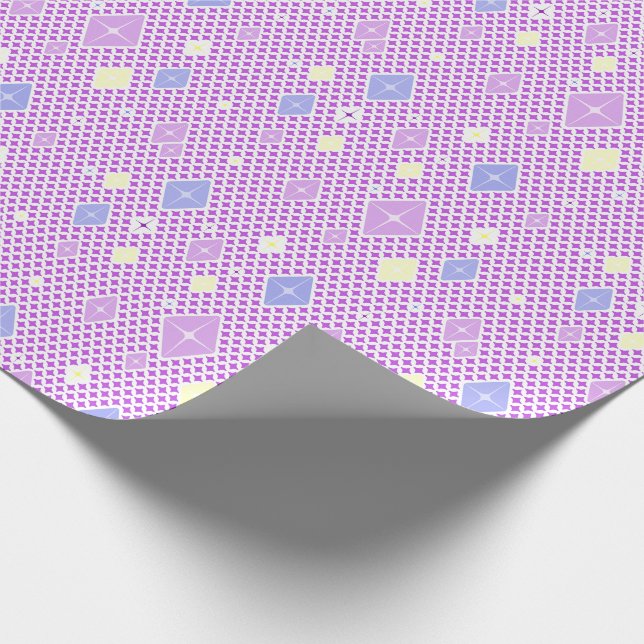 Papel De Presente Padrão de Estrela de Cristal Pastel (Ponta)