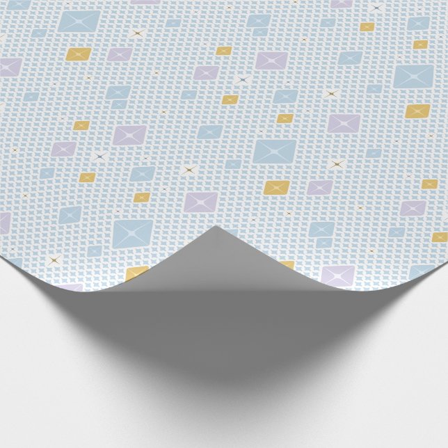 Papel De Presente Padrão de Estrela de Cristal Pastel (Ponta)