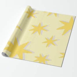Papel De Presente Padrão de estrela de mostarda clássico para o vovô