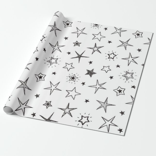 Papel De Presente Padrão de estrelas (Desenrolado)