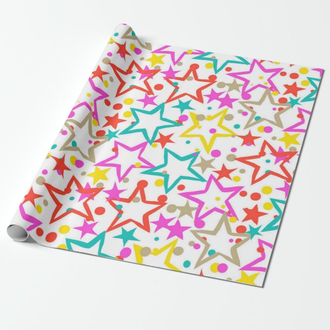 Papel De Presente Padrão de estrelas (Desenrolado)