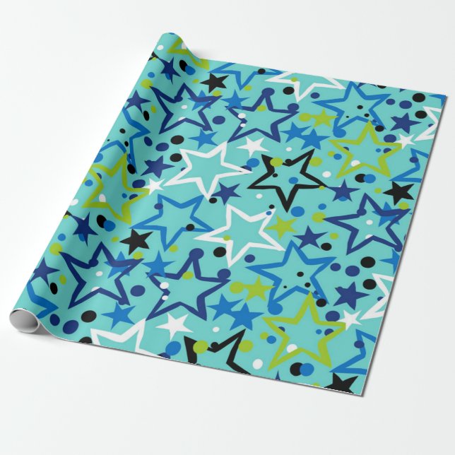Papel De Presente Padrão de estrelas (Desenrolado)