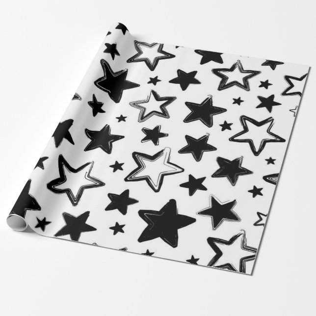 Papel De Presente Padrão de estrelas (Desenrolado)
