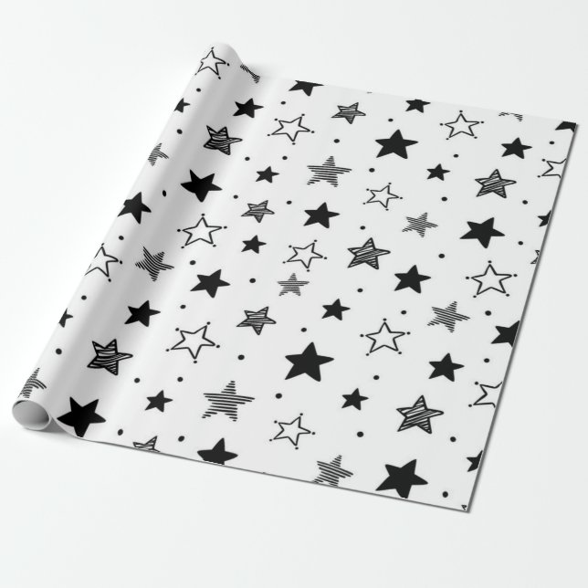 Papel De Presente Padrão de estrelas (Desenrolado)