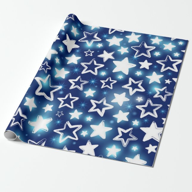 Papel De Presente Padrão de estrelas (Desenrolado)