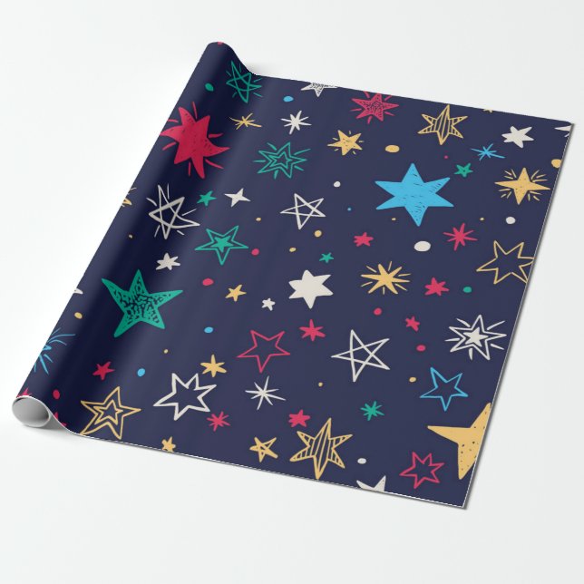 Papel De Presente Padrão de estrelas (Desenrolado)