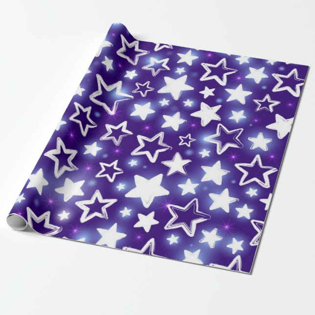 Papel De Presente Padrão de estrelas (Desenrolado)