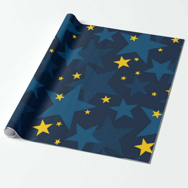 Papel De Presente Padrão de estrelas (Desenrolado)