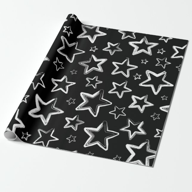 Papel De Presente Padrão de estrelas (Desenrolado)
