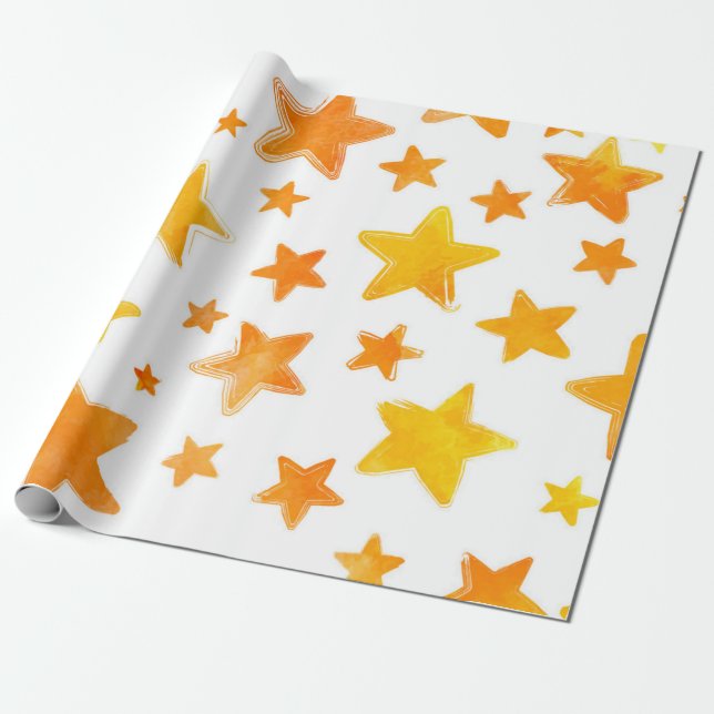 Papel De Presente Padrão de estrelas (Desenrolado)