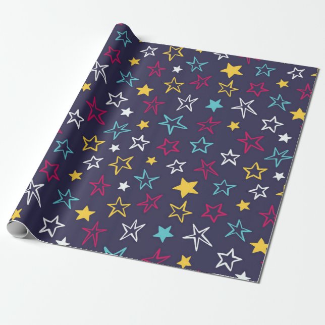 Papel De Presente Padrão de estrelas (Desenrolado)