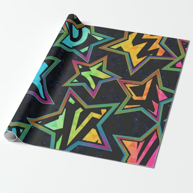 Papel De Presente Padrão de estrelas (Desenrolado)