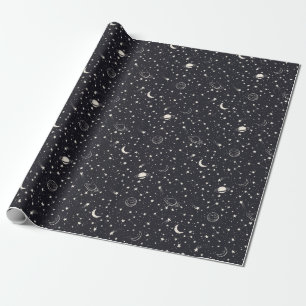 Papel De Presente Padrão de estrelas e planetas