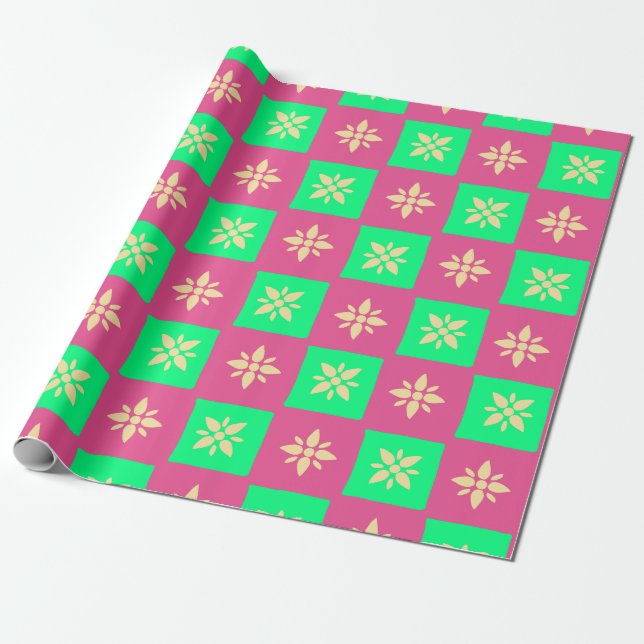 Papel De Presente Padrão de Estrelas Ichimatsu (Desenrolado)