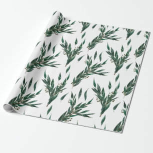 Papel De Presente Padrão de Eucalipto