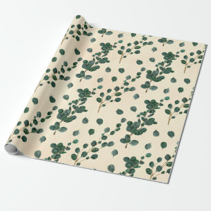 Papel De Presente Padrão de Eucalipto