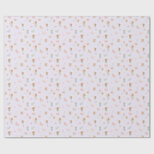 Papel De Presente Padrão de Fada Pastel Design de Borboleta Fofo par