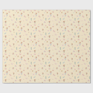 Papel De Presente Padrão de Fada Pastel Design de Borboleta Fofo par