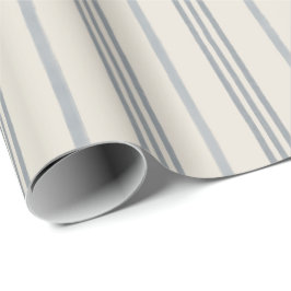 Papel De Presente Padrão de Faixa Azul Ardesia Atemporal Pintado à M